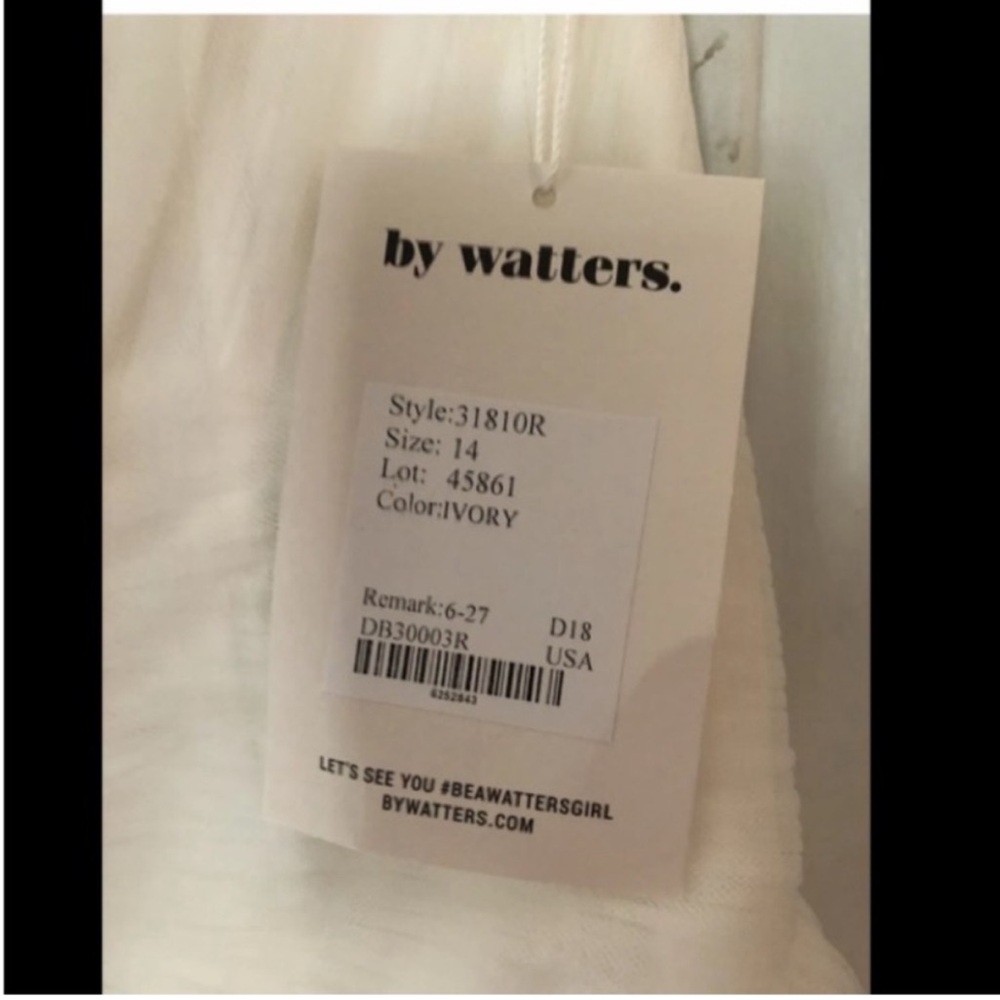 ANTHROPOLOGIE BHLDN Watters Avance Tiered Bridal Wedding Gown Ivory size 14 NWT - Picture 9 of 11